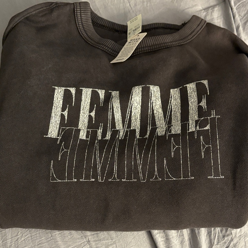Aerie Gray Sweatshirt with White Logo